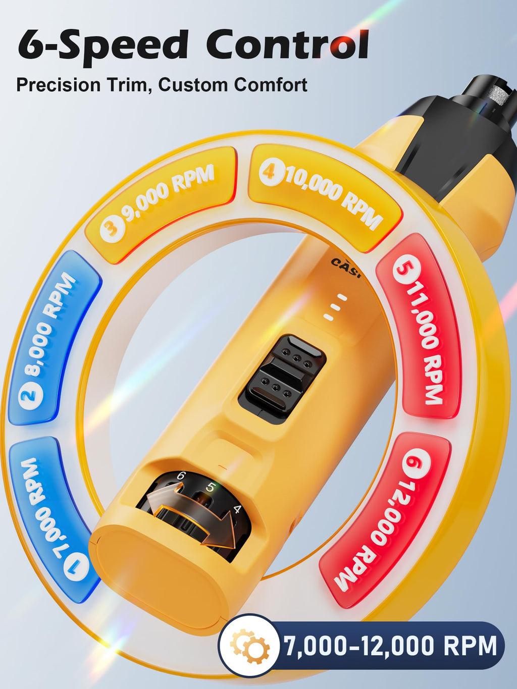 6-Speed Dog Nail Grinder with Dust Cap & 2 LED Lights & 2000mAh Battery P826