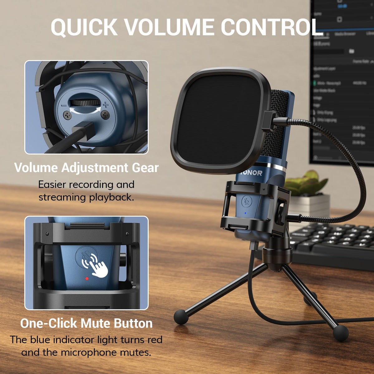 USB Cardioid Condenser Podcast Microphone I830232