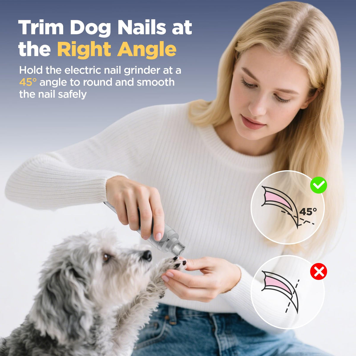 Electric Pet Nail Grinder with LED Lights U7291