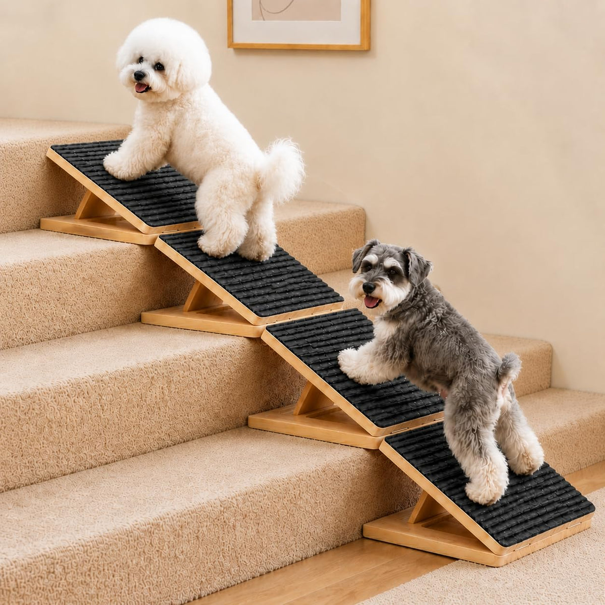 Adjustable Non-Slip Wooden Dog Ramp A55031