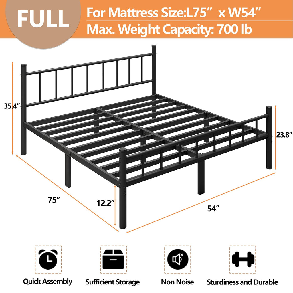 Full Metal Bed Frame with Headboard and Footboard T213