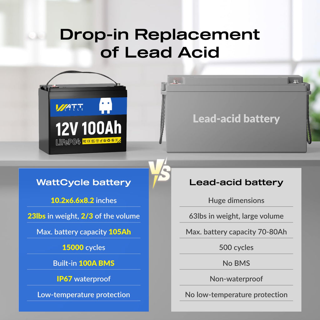 12V 100Ah LiFePO4 Battery 2 Pack H750467