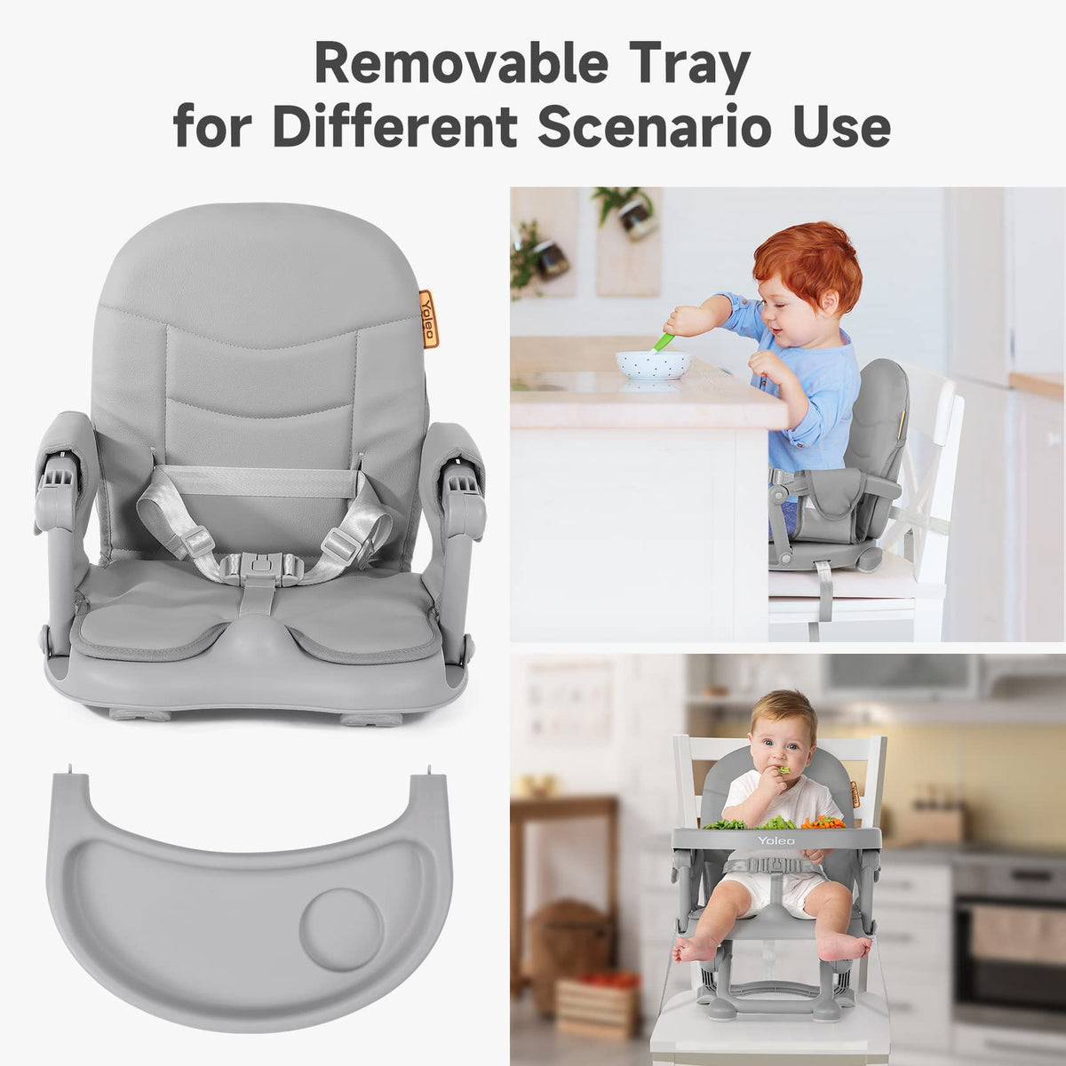 Foldable Baby High Chair Booster Seat with Removable Tray G118