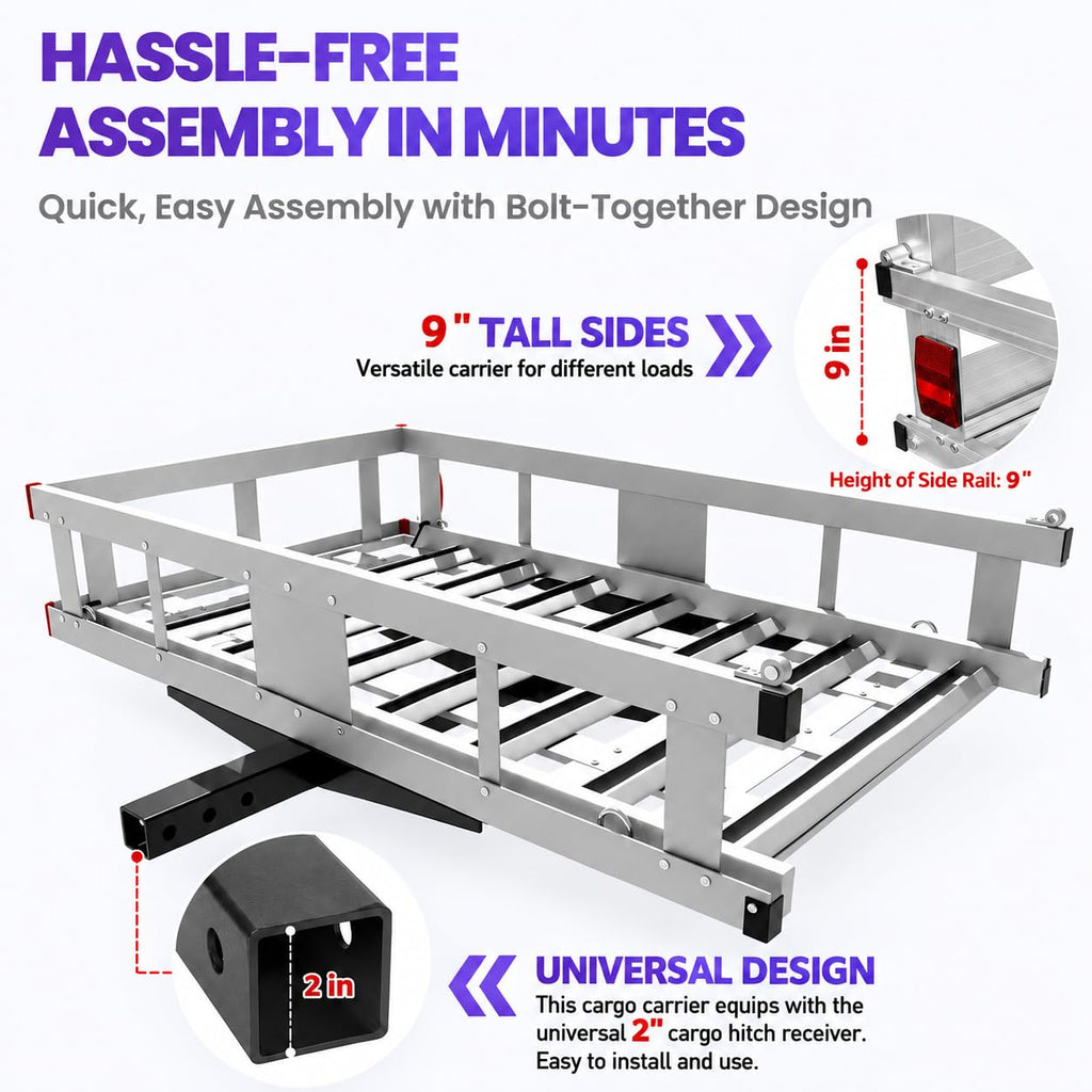 Heavy-Duty Aluminum Hitch Cargo Carrier U4092