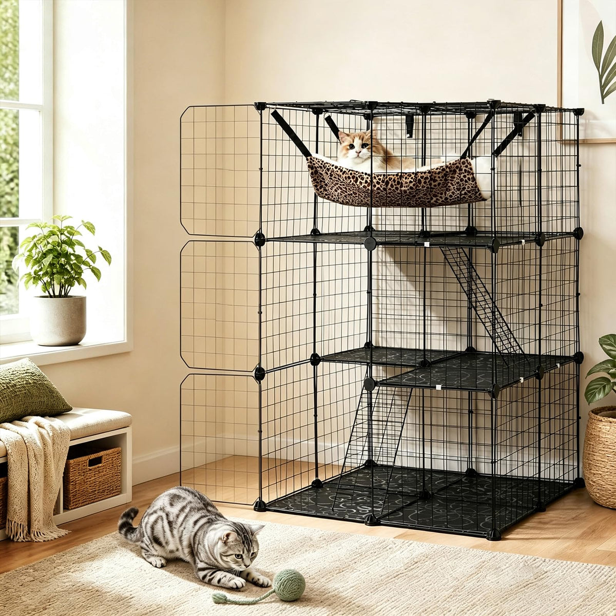 3-Tier Cat Cages Indoor M32302