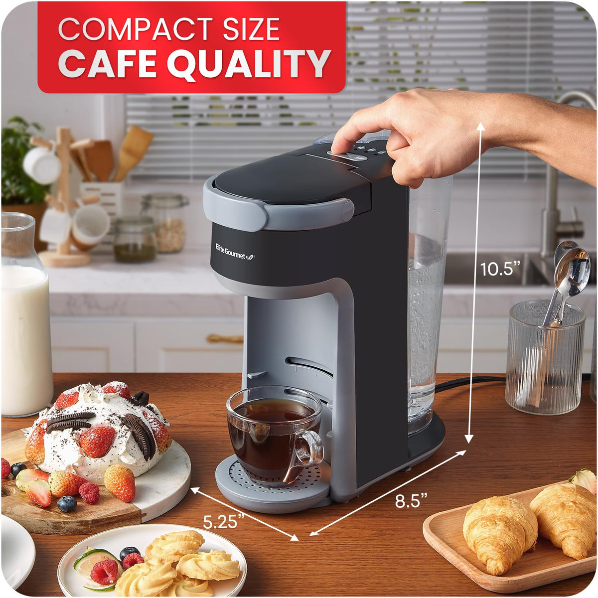 2-in-1 Capsule Coffee Maker, K-Cup & Grounds, Black Z511