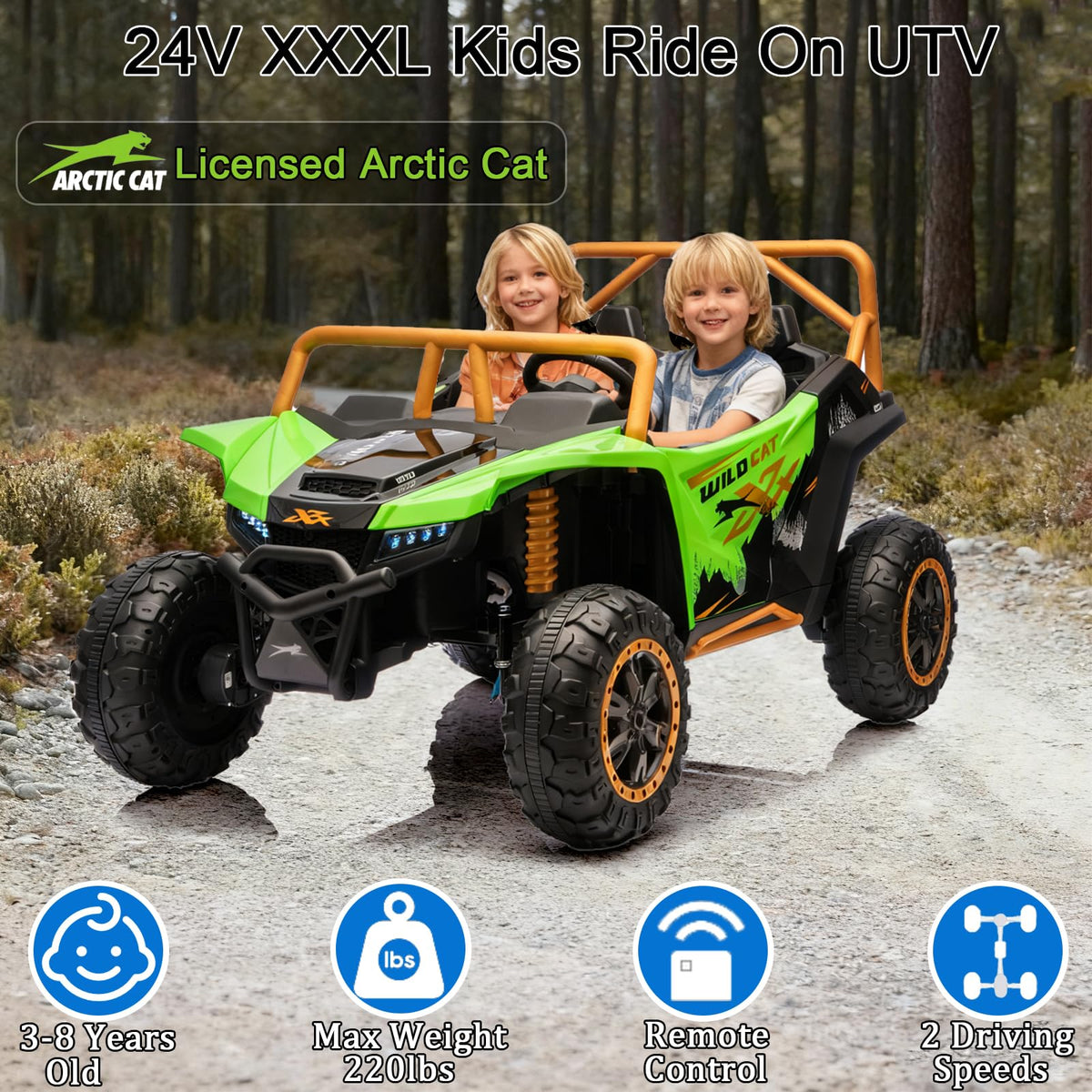 24V 2-Seater 4WD Kids Electric Ride On UTV M847