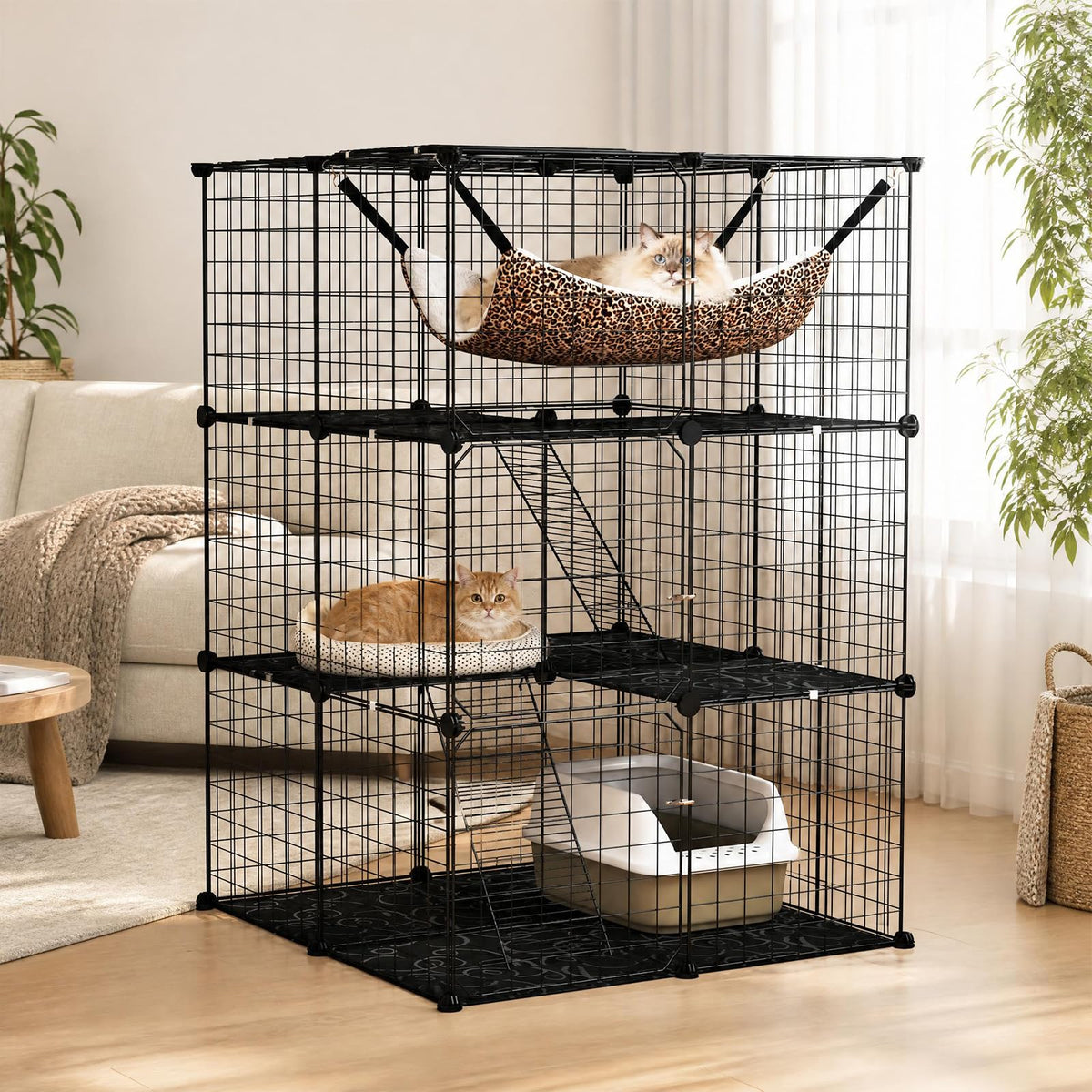 3-Tier Cat Cages Indoor M32302