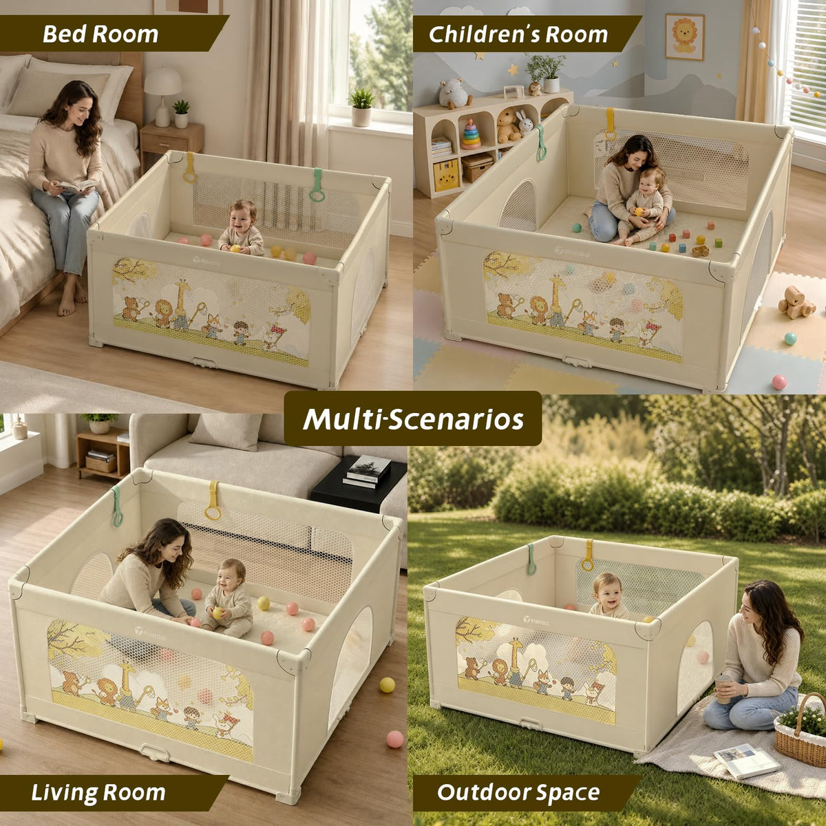 50"x50" Foldable Baby Playpen with Mat X784656