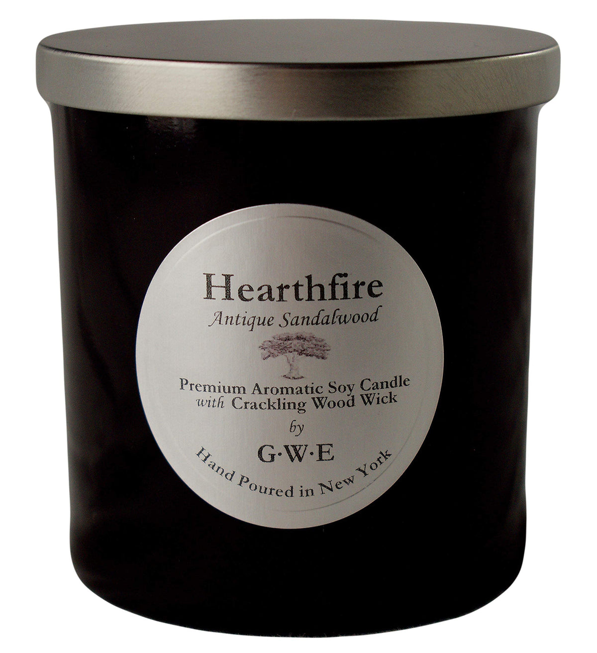 Sandalwood Scented Soy Candle with Wood Wick L52587