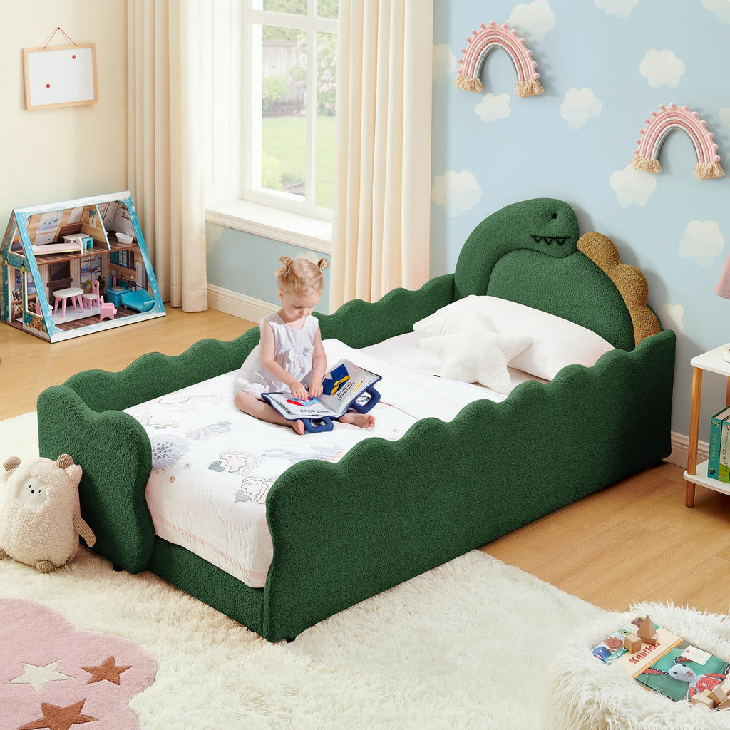 Twin Size Upholstered Boucle Daybed with Slats Support A9985