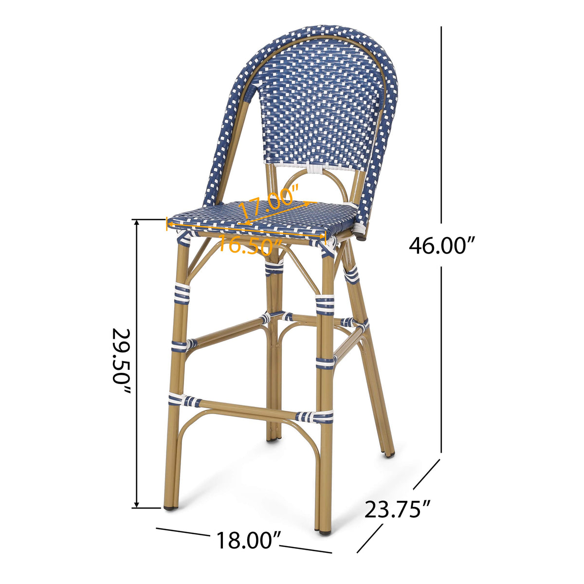 29.5" PE Rattan Bar Stool Set of 2 W323335