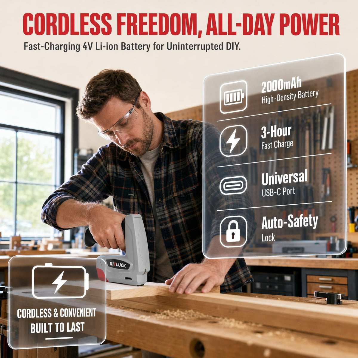 4V Cordless Electric Staple Gun R565857