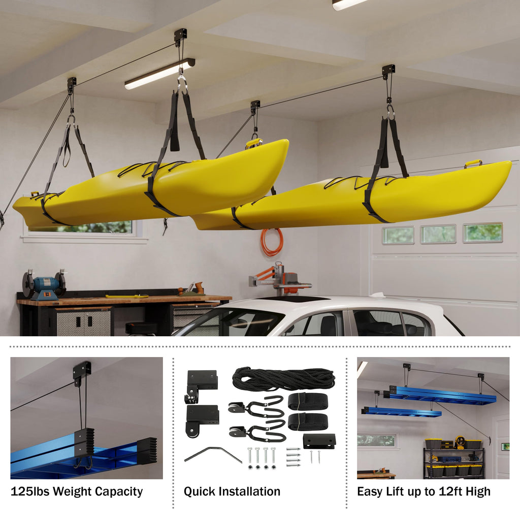 Kayak Hoist 2-Pack 125 lb Capacity Pulley System G7647