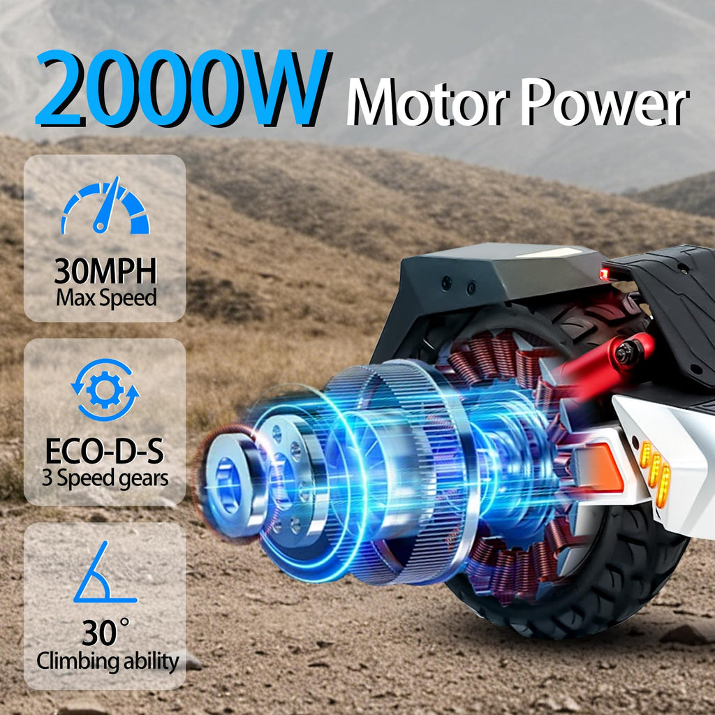 Electric Scooter 1600/4000/6000W Motor 50 Miles Range 10" Off Road Tire Folding E-Scooter with Detachable Seat J85925