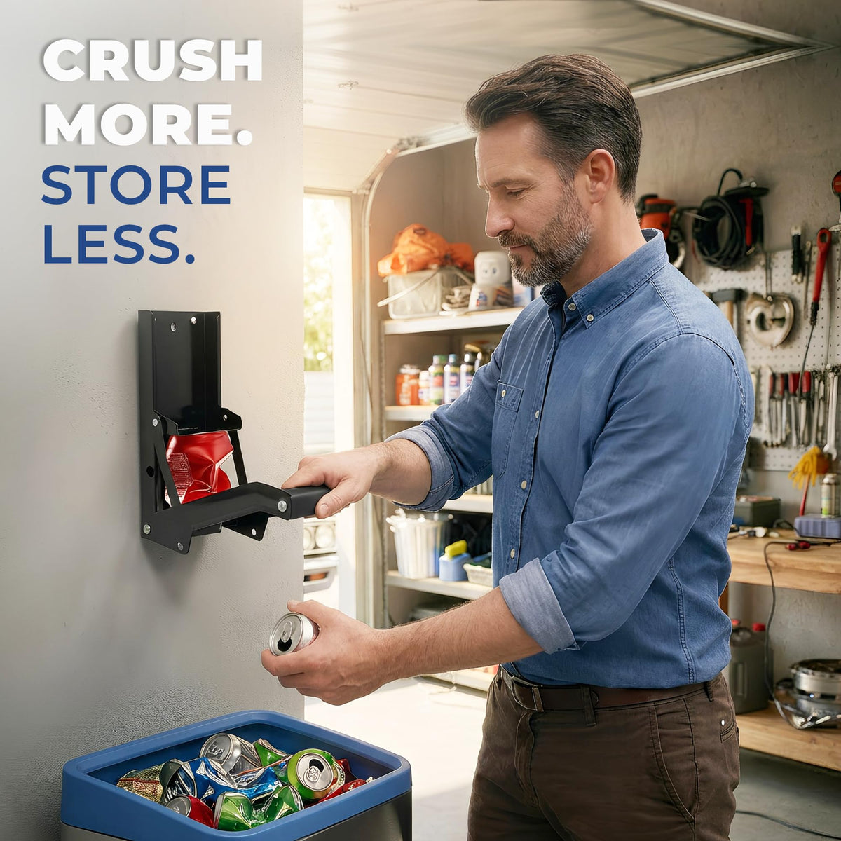 Wall Mounted Heavy Duty Can Crusher with Bottle Opener I775