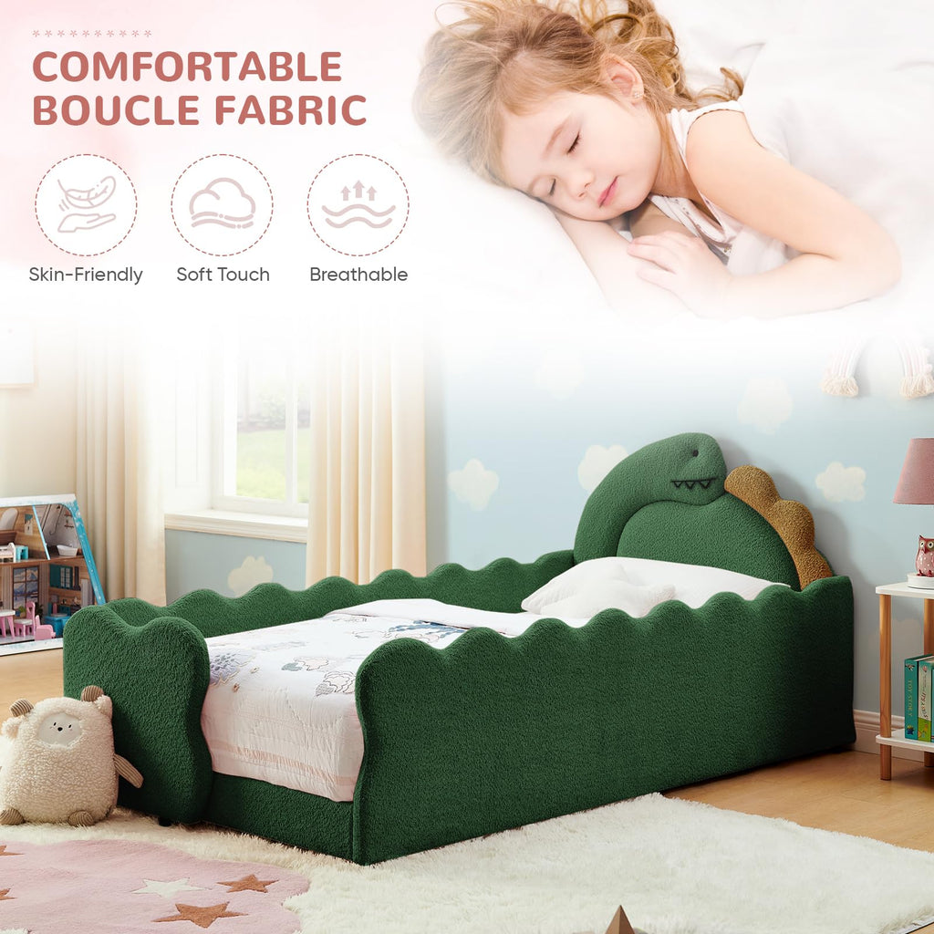 Twin Size Upholstered Boucle Daybed with Slats Support A9985