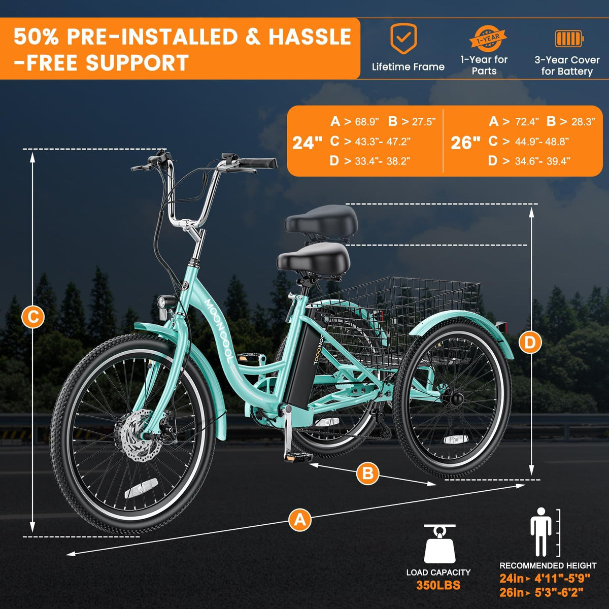 3 Wheel Electric Bike for Adults H519236