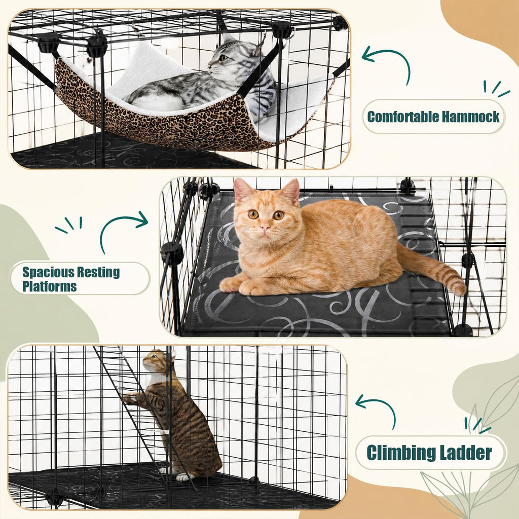 3-Tier Cat Cages Indoor M32302