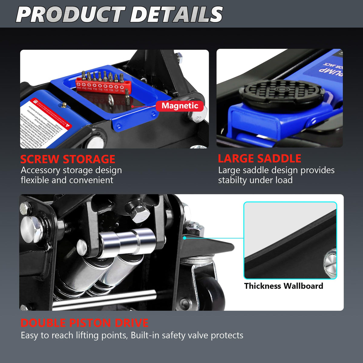 3 Ton Low Profile Hydraulic Floor Jack with Jack Stands X214