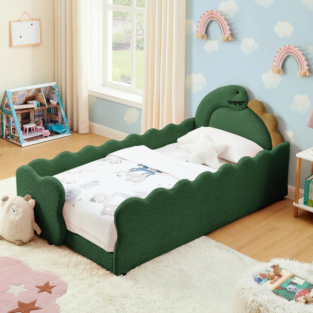 Twin Size Upholstered Boucle Daybed with Slats Support A9985