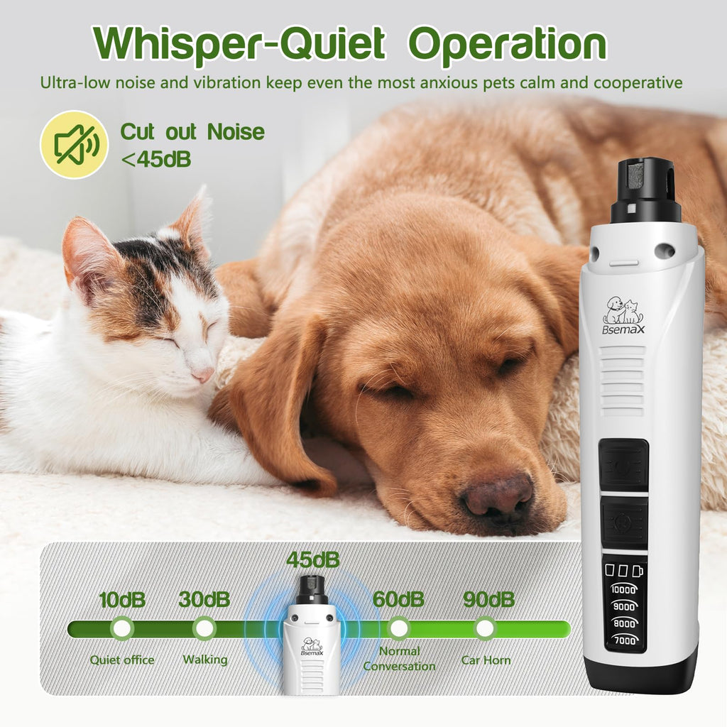 4-Speed Rechargeable Quiet Electric Dog Nail Grinder I41546