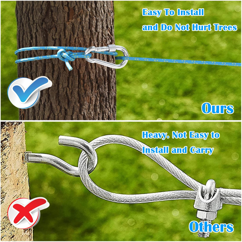 100FT Portable Dog Tie Out Cable for 2 Dogs F9626