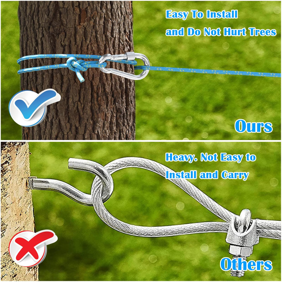 100FT Portable Dog Tie Out Cable for 2 Dogs F9626