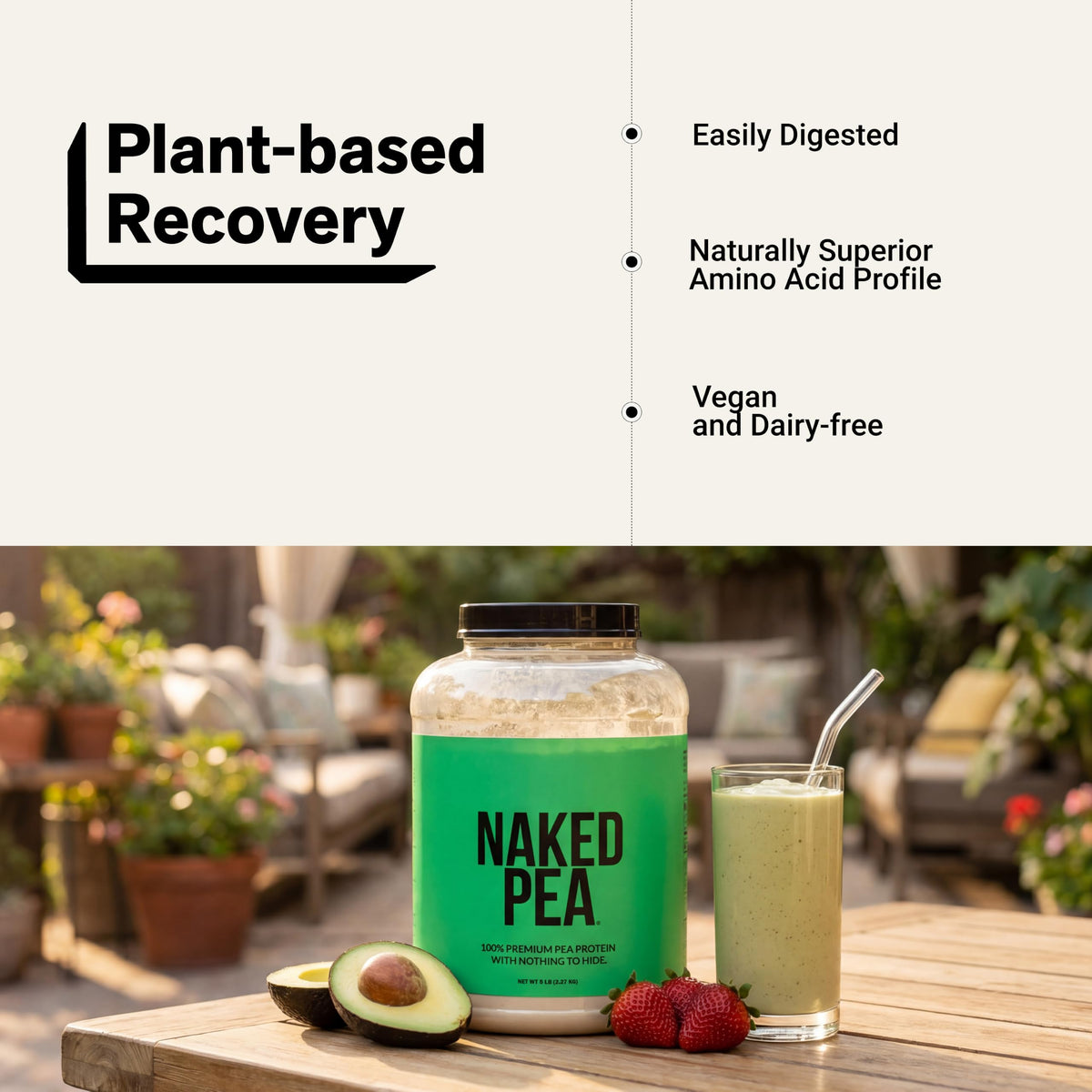 Unflavored Vegan Pea Protein Powder Isolate 5LB R351