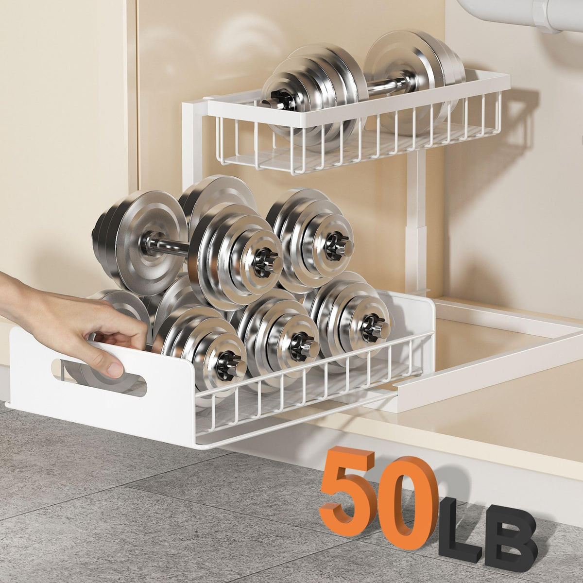 Under Sink 2 Tier Pull Out Cabinet Organizer O9895