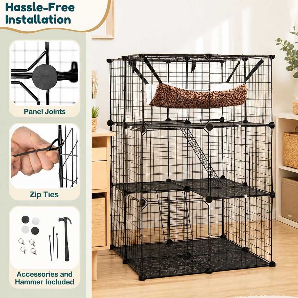 3-Tier Cat Cages Indoor M32302