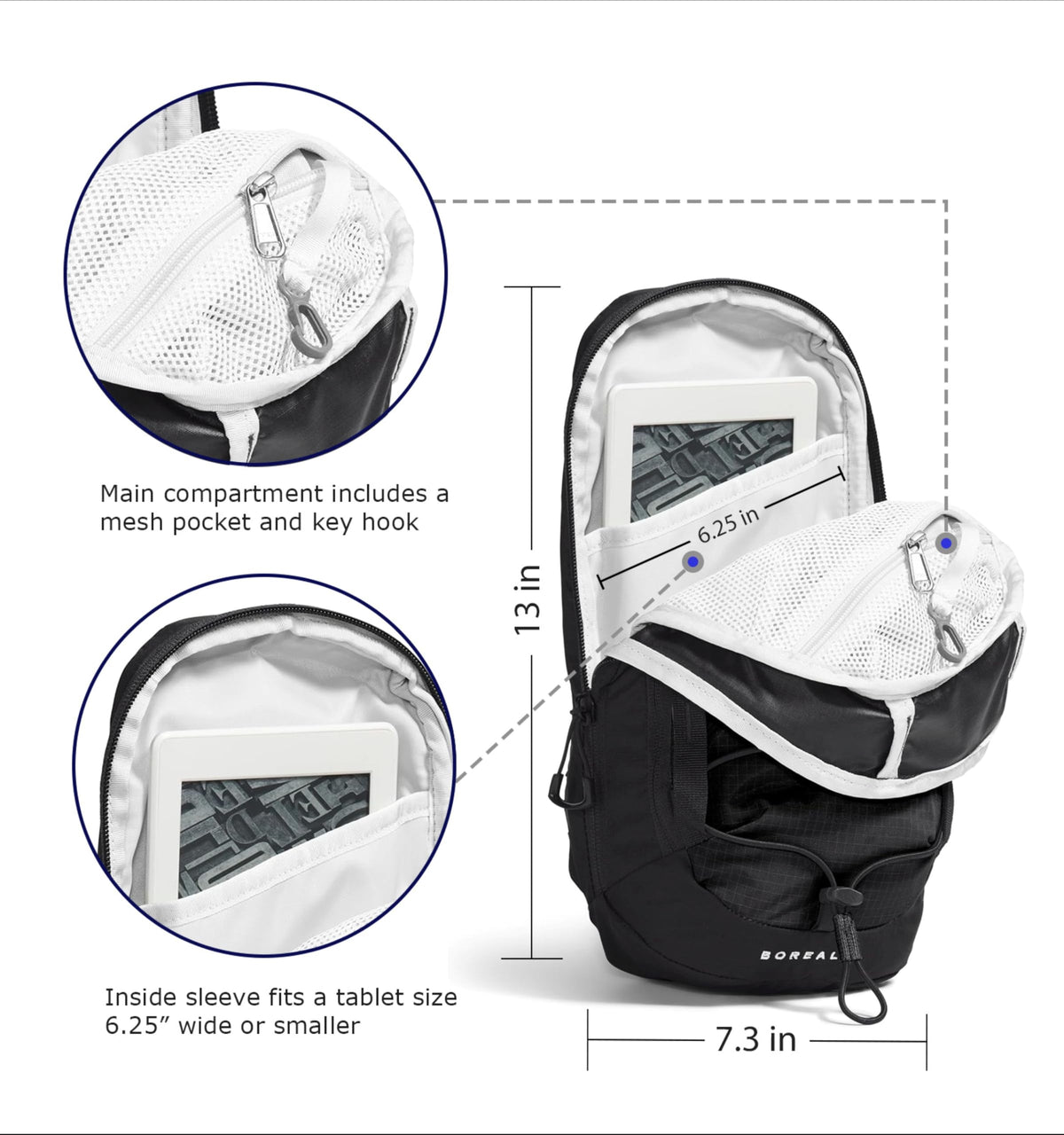 Crossbody Bag with Adjustable Strap, Water Repellent Finish, Multiple Compartments, Tablet Sleeve L340