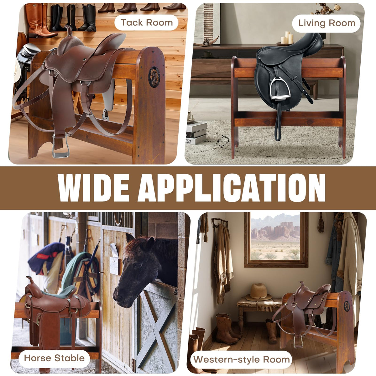 Solid Wood Saddle Rack T8354