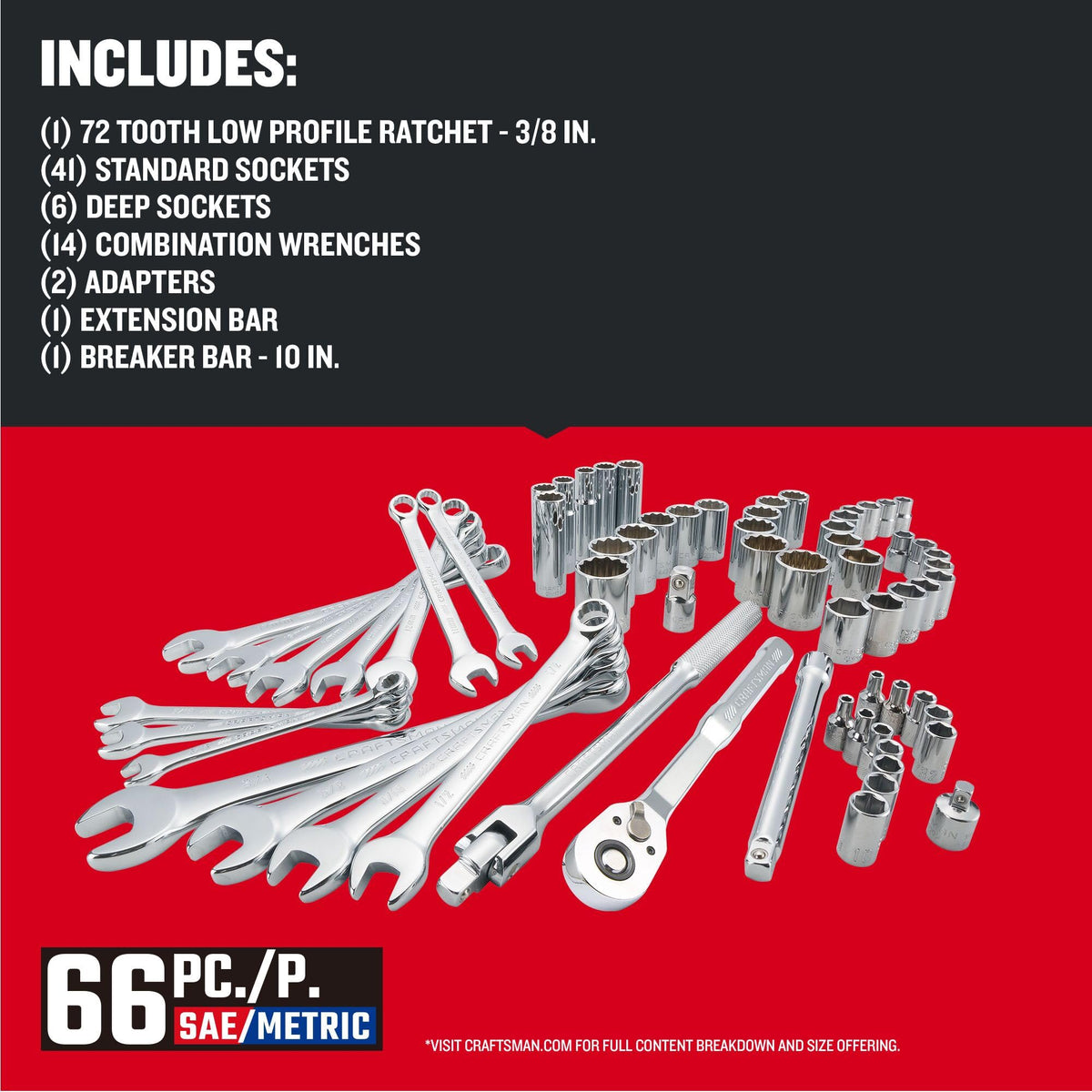 66 Piece Mechanics Tool Set B297
