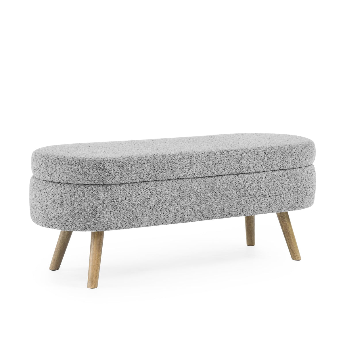 Oval Storage Bench with Rubber Wood Legs H791