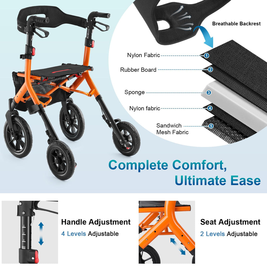 Tall Foldable Walker with Seat J80184