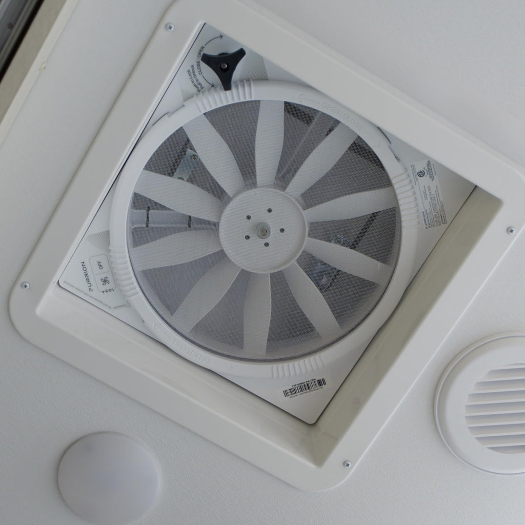 14" RV Rooftop Vent Exhaust Fan with Lid, White J741