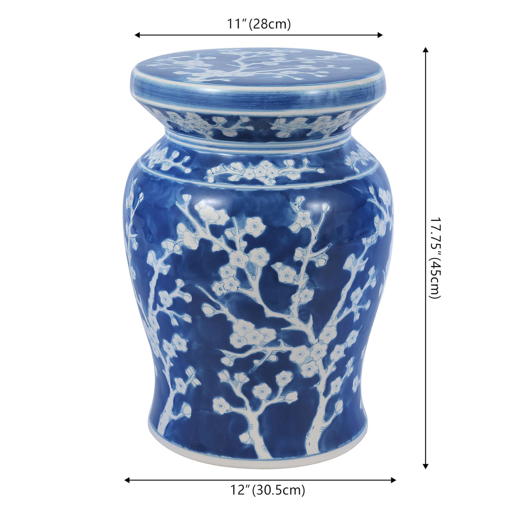 Ceramic Garden Stool 18" Side Table W897