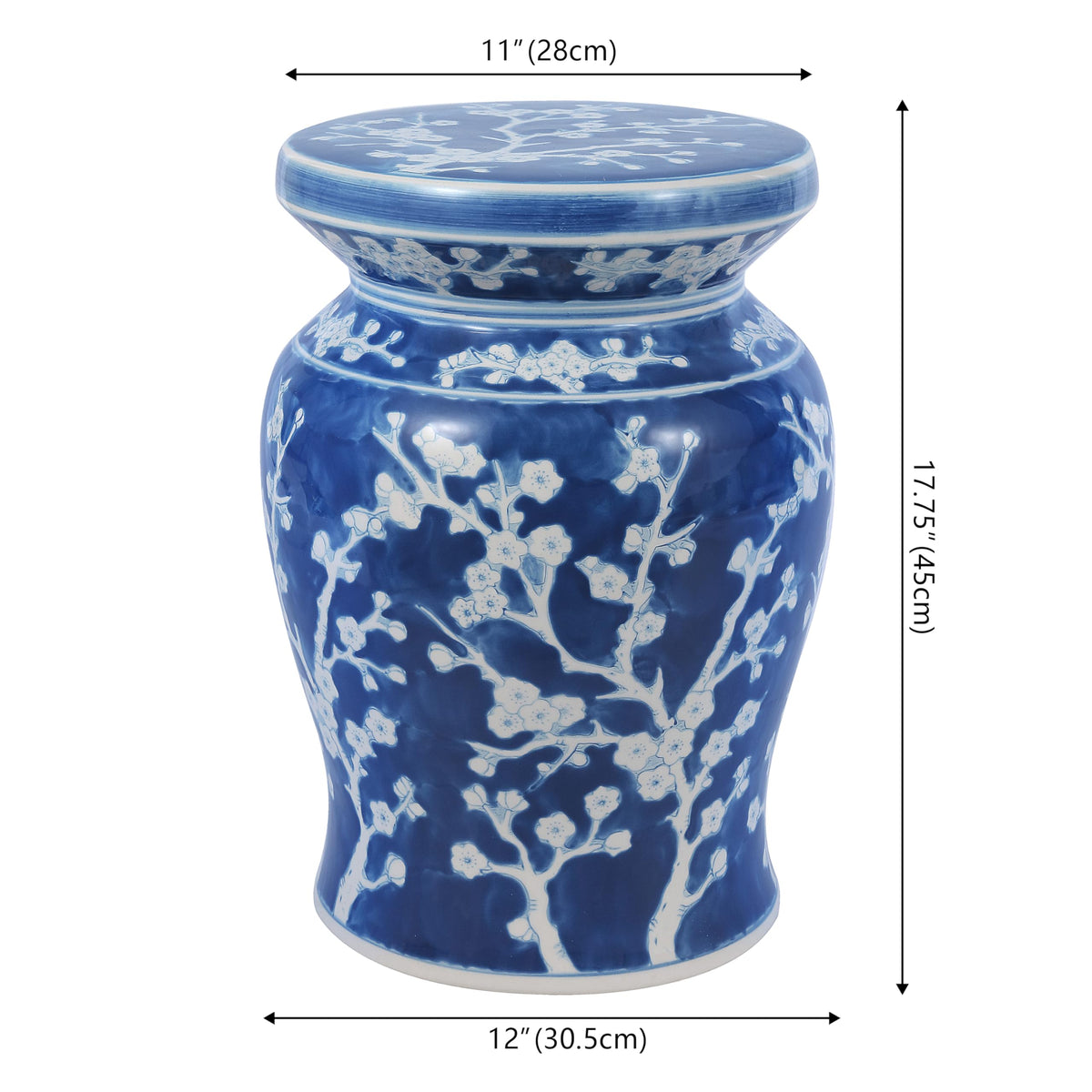 Ceramic Garden Stool 18" Side Table W897