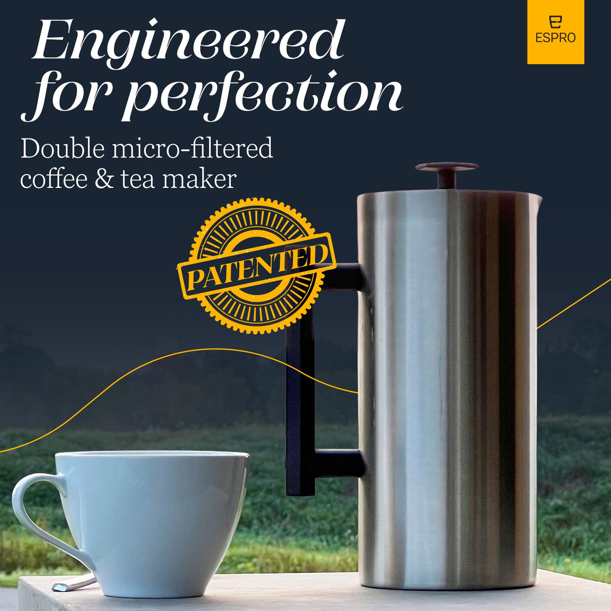 32oz Stainless Steel French Press U401