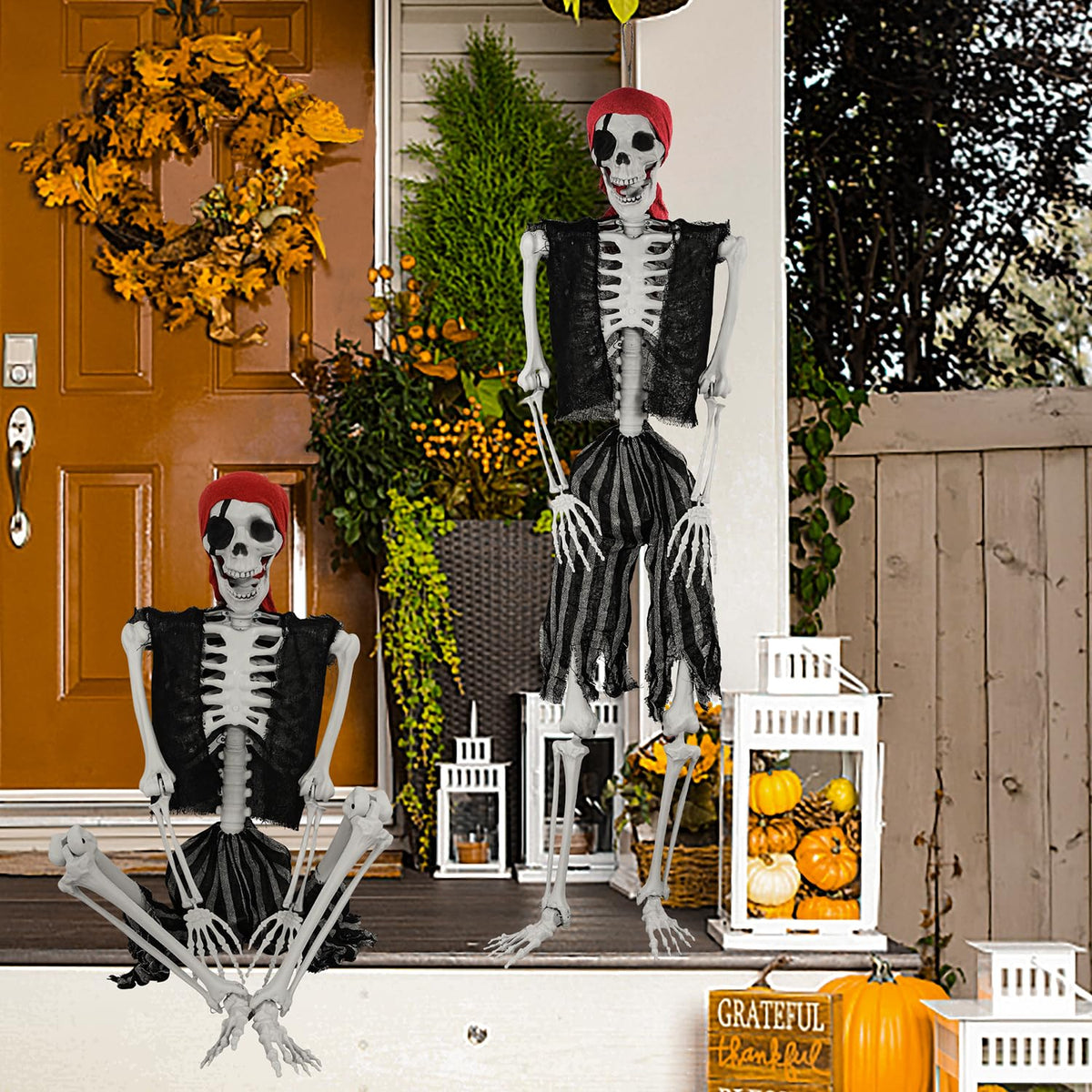 5.4ft Life Size Pirate Skeleton with Movable Joints G6493