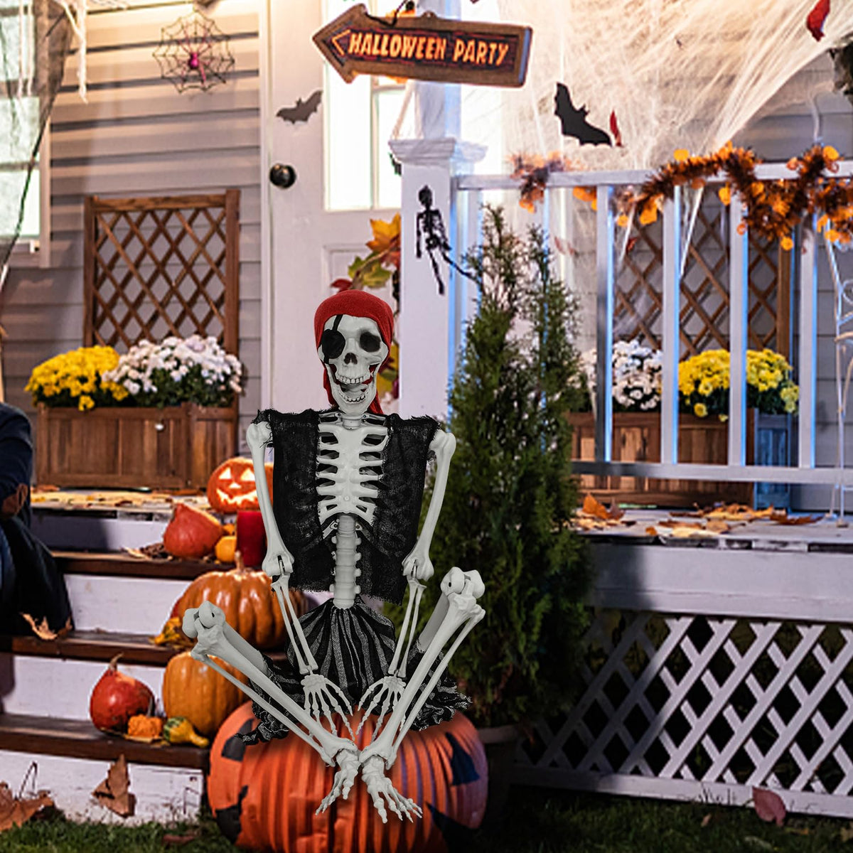 5.4ft Life Size Pirate Skeleton with Movable Joints G6493