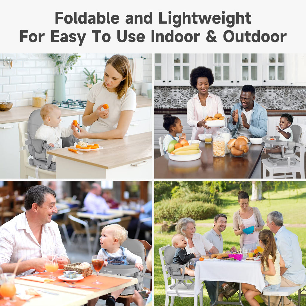 Foldable Baby High Chair Booster Seat with Removable Tray G118