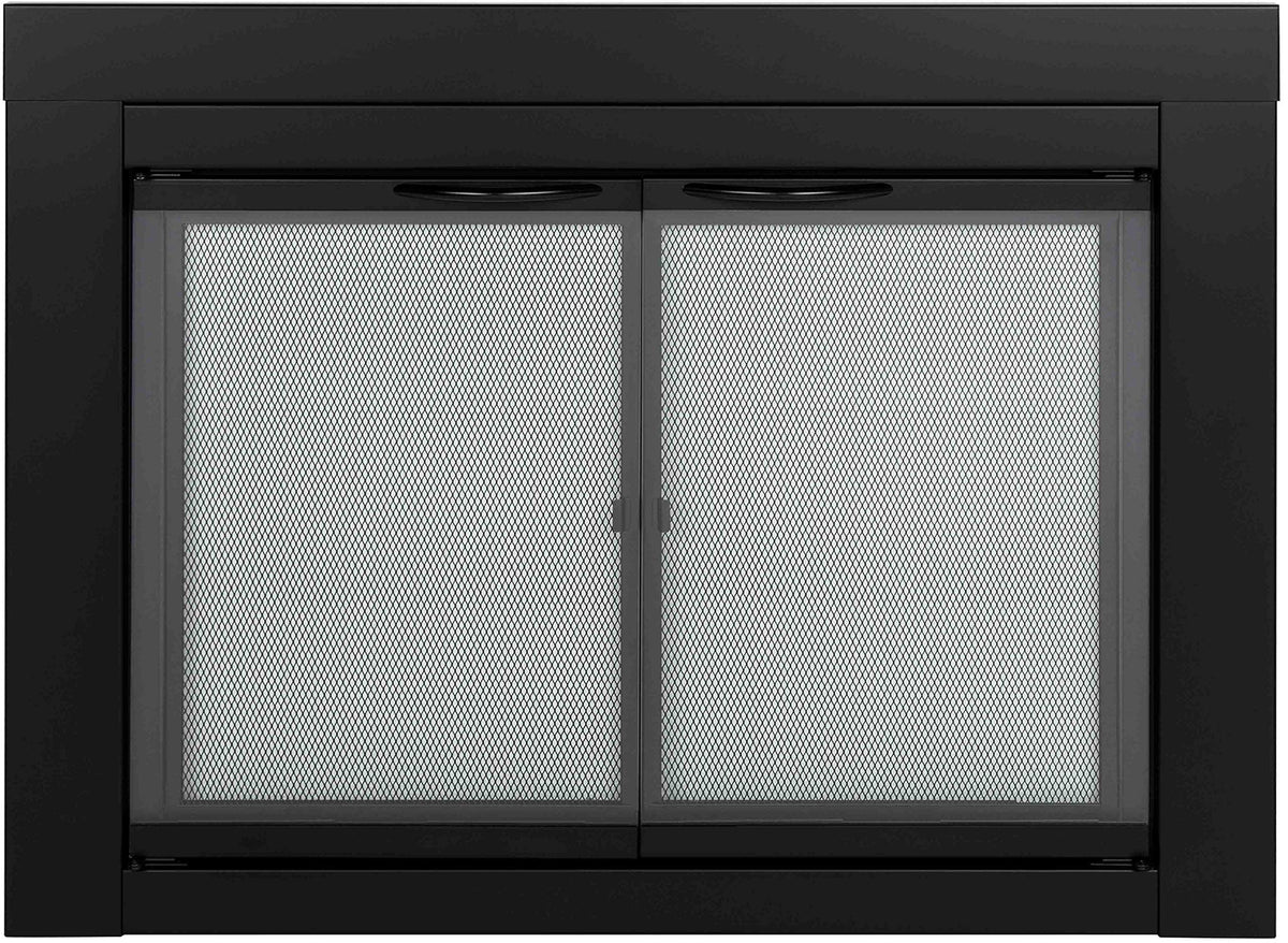 Black Small Fireplace Glass Door W871272