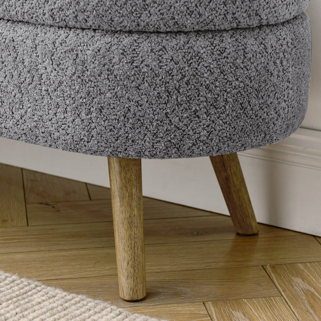 Oval Storage Bench with Rubber Wood Legs H791