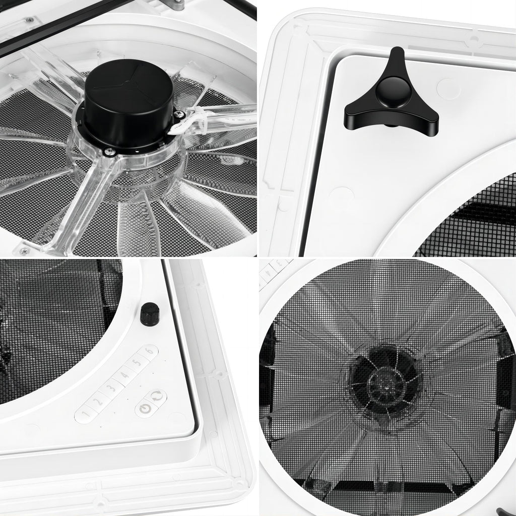 RV Roof Vent Fan 6-Speed-Reversible White K373703
