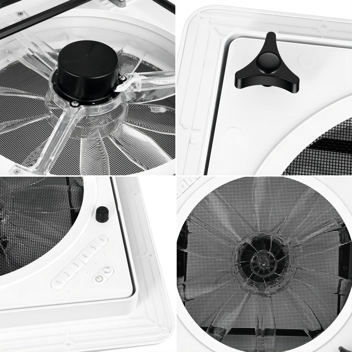 RV Roof Vent Fan 6-Speed-Reversible White K373703