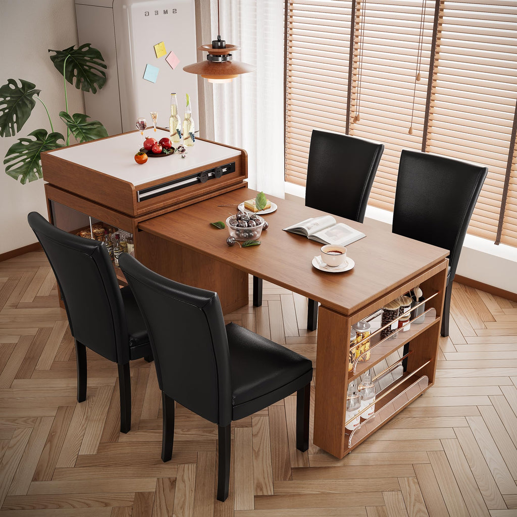 Set of 6 Solid Wood Upholstered Dining Chairs J166