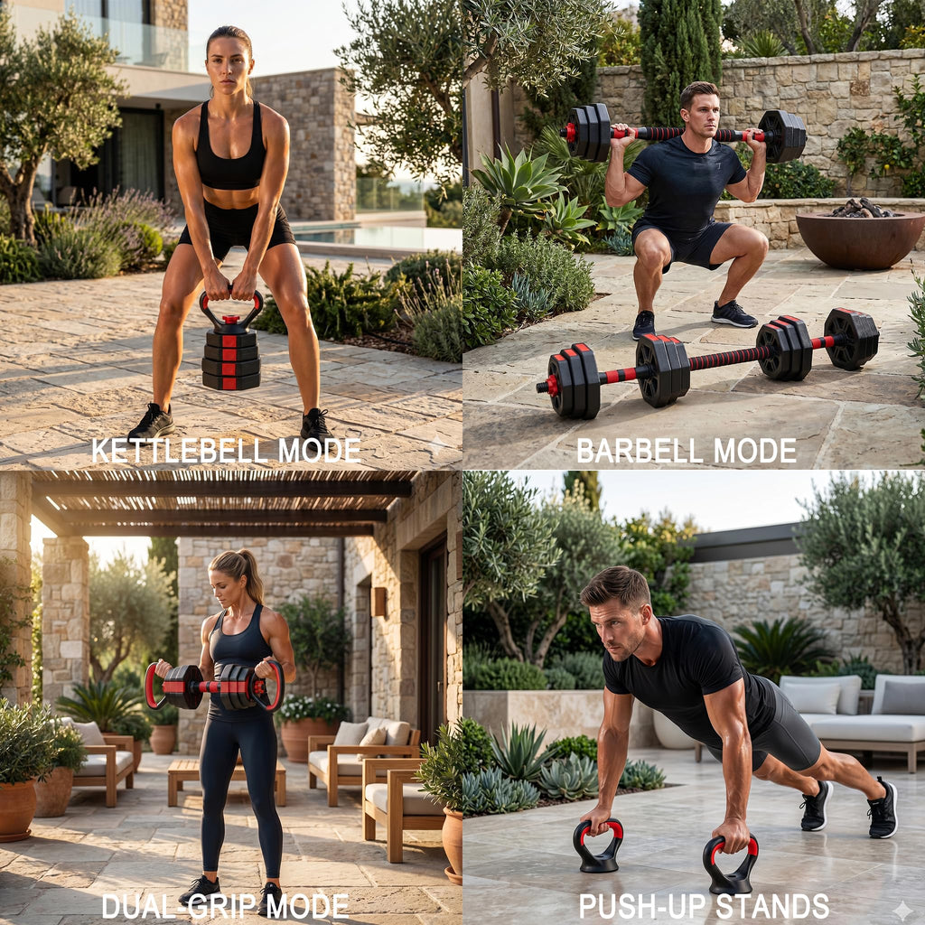 45LB Adjustable Dumbbell & Barbell Weight Set U705