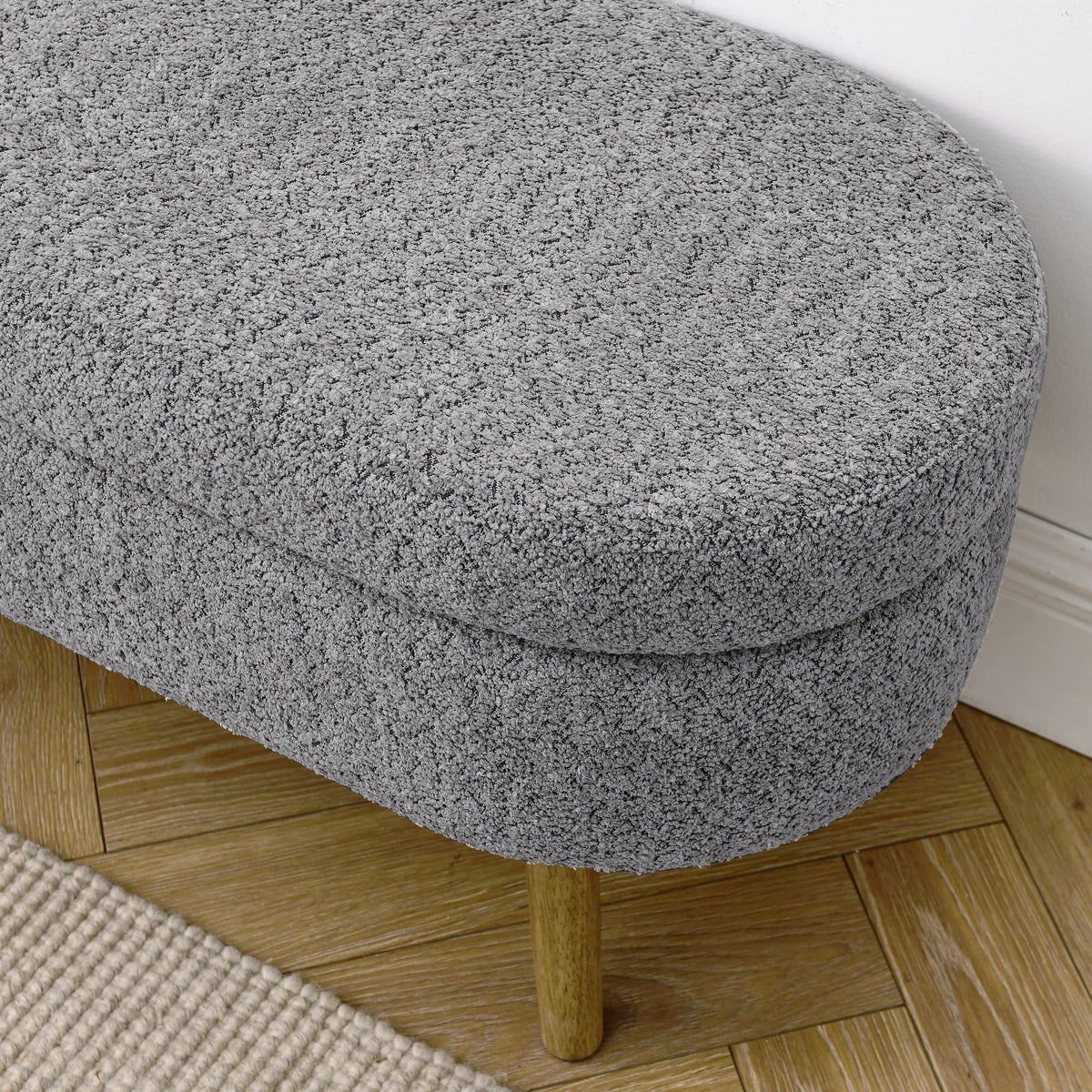 Oval Storage Bench with Rubber Wood Legs H791